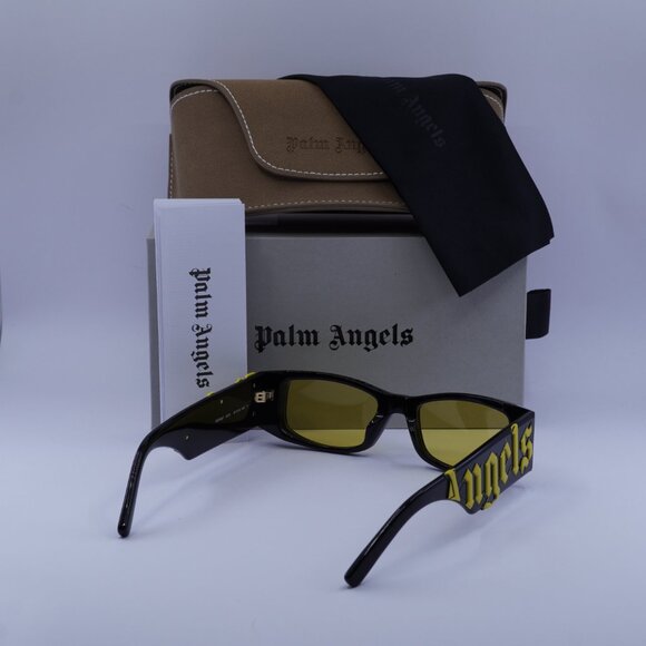 Palm Angels PERI007 ANGEL 1018 Rectangle Sunglasses - Black/Yellow - Picture 11 of 11